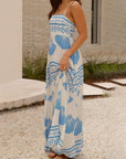 Maxi Jurk met Schelpprint en Spaghettibandjes