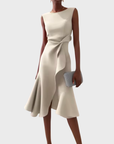 Sheila™ - Gedrapeerde Asymmetrische Midi Jurk
