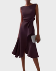 Sheila™ - Gedrapeerde Asymmetrische Midi Jurk