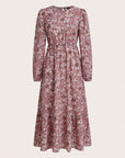 Flora™ | Romantische Maxi Jurk met Bloemenprint & Bisschopsmouwen