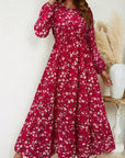 Flora™ | Romantische Maxi Jurk met Bloemenprint & Bisschopsmouwen