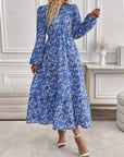 Flora™ | Romantische Maxi Jurk met Bloemenprint & Bisschopsmouwen