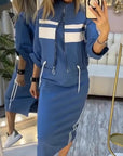 Alix™ Sport-Chique Ensemble – 3/4 Bomber & Midi Rok