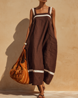 MDZ Maxi Jurk | Chocolate & Cream Contrast