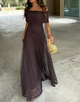 Jayla Asymmetrische Mesh Jurk