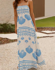 Maxi Jurk met Schelpprint en Spaghettibandjes