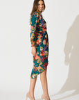 Rosemarie™ Midi Jurk Emerald Abstract