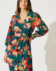 Rosemarie Midi Jurk in Emerald met Abstract Patroon