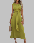 Elegante Mouwloze Maxi Jurk met Ronde Hals