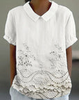 Lily - Blouse met Geborduurd Bloemenpatroon