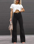 Leonara - Dames High-Waist Flared Broek – Stijlvol en Elegant