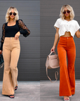 Julia | High-Waisted Flared Corduroy Broek