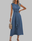 Elegante Mouwloze Maxi Jurk met Ronde Hals