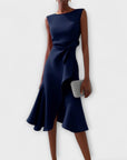 Sheila™ - Gedrapeerde Asymmetrische Midi Jurk