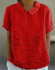 Lily - Blouse met Geborduurd Bloemenpatroon