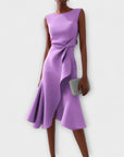 Sheila™ - Gedrapeerde Asymmetrische Midi Jurk