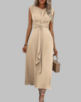 Elegante Mouwloze Maxi Jurk met Ronde Hals