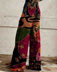 Kylie - Vintage Retro Print Trousers - Bold & Expressive