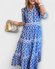 Wendy™ - Midi Jurk met Kettingpatroon