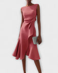 Sheila™ - Gedrapeerde Asymmetrische Midi Jurk