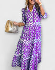 Wendy™ - Midi Jurk met Kettingpatroon
