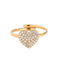 Elegante Ring met Fonkelend Diamant Hart - Goudkleurig