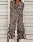 Lagoon | Dames Bladprint V-Hals Korte Mouw Wijde Pijpen Jumpsuit