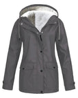 Lotte - Elegante Halflange Fleece Gevoerde Regenjas