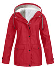 Lotte - Elegante Halflange Fleece Gevoerde Regenjas