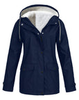 Lotte - Elegante Halflange Fleece Gevoerde Regenjas