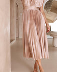 Maria™ - Elegante Geplooide Maxi Jurk