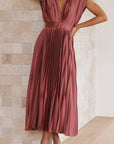 Maria™ - Elegante Geplooide Maxi Jurk