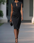 Elena™ Cocktailjurk - Midi met Keyhole Hals