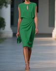 Elena™ Cocktailjurk - Midi met Keyhole Hals
