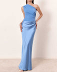 Anita™ - Elegante Geplooide Maxi Feestjurk met Eén Schouder