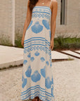 Maxi Jurk met Schelpprint en Spaghettibandjes
