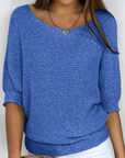 Laura | Casual Trui met 3/4 Mouwen en Ronde Hals
