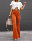Julia | High-Waisted Flared Corduroy Broek