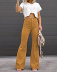 Julia | High-Waisted Flared Corduroy Broek