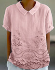 Lily - Blouse met Geborduurd Bloemenpatroon