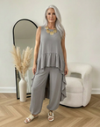 Hayley High Low Set - Elegante Tweedelige Outfit