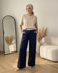 Wijde Pantalon met Riem - Comfortabel & Elegant
