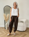 Kitty Barrel Broek - Comfortabele Katoenen Broek met Elastische Taille