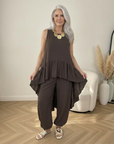 Hayley High Low Set - Elegante Tweedelige Outfit