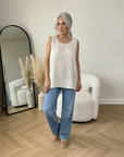 Harriet Katoenen Zomertop met Strik detail