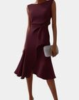 Sheila™ - Gedrapeerde Asymmetrische Midi Jurk