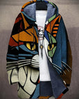 Kunstzinnige Kat Hoodie Cardigan