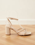 Flow - Elegante Sandaal met Bandjes - Lichtbeige — back view