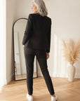 Classic Stof Broek - Comfortabel & Stijlvol / Zwart — back view