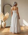 Katoenen Maxi Jurk Hedy met Ingebouwd Corsage - Perfecte Pasvorm — back view
